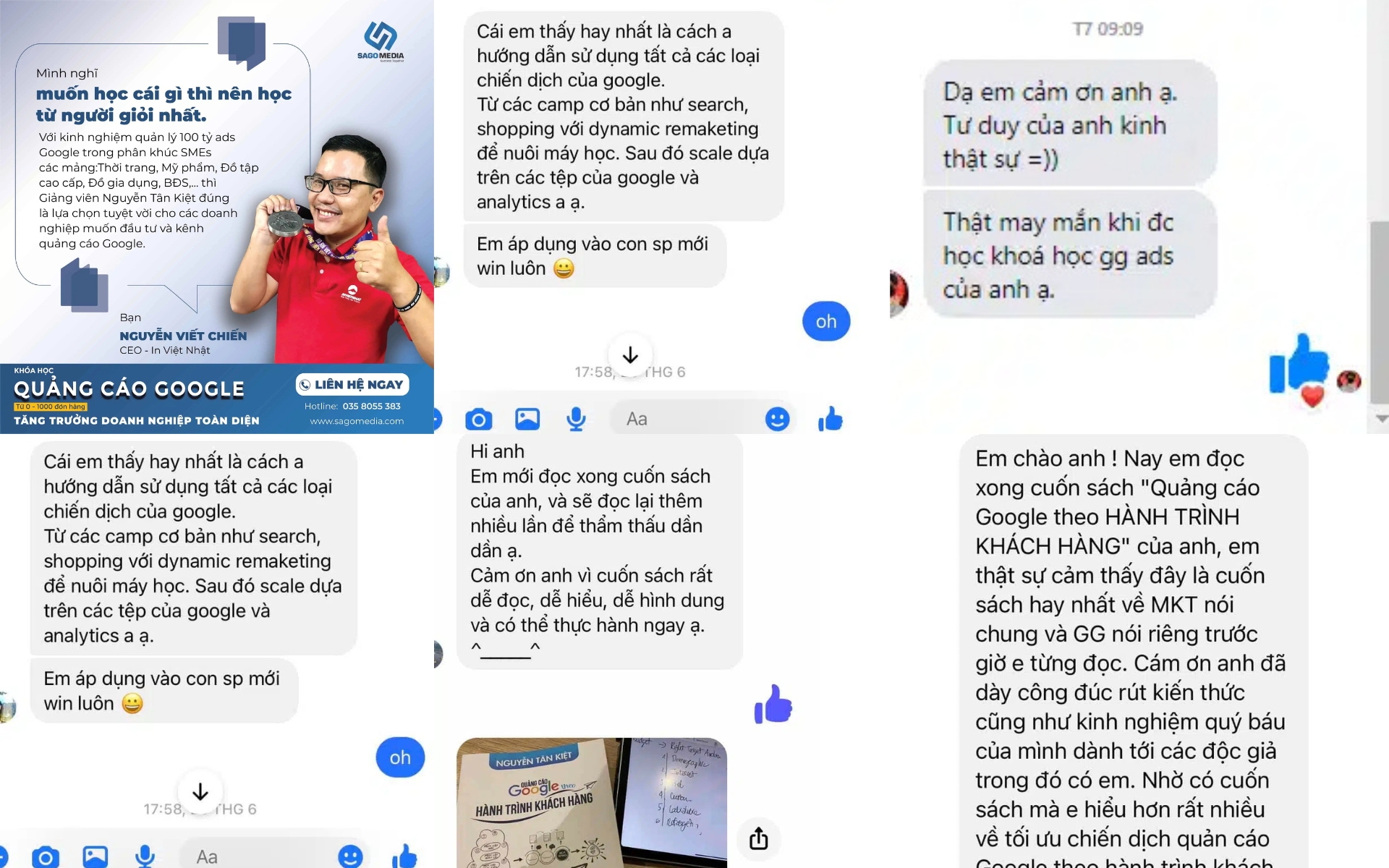 feedback thực tế từ khóa học quảng cáo Google Ads